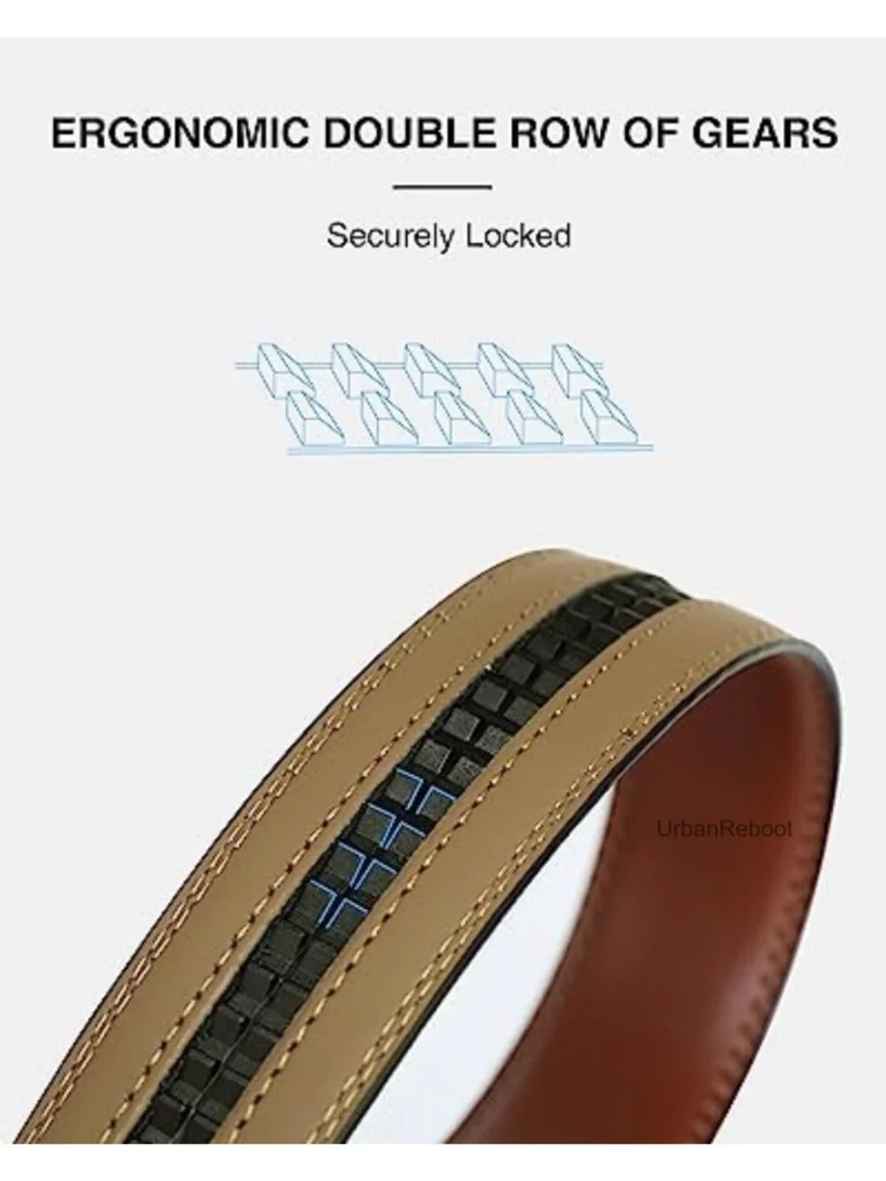 Genuine Leather Ratchet Belt Replacement Strap 1 3/8
